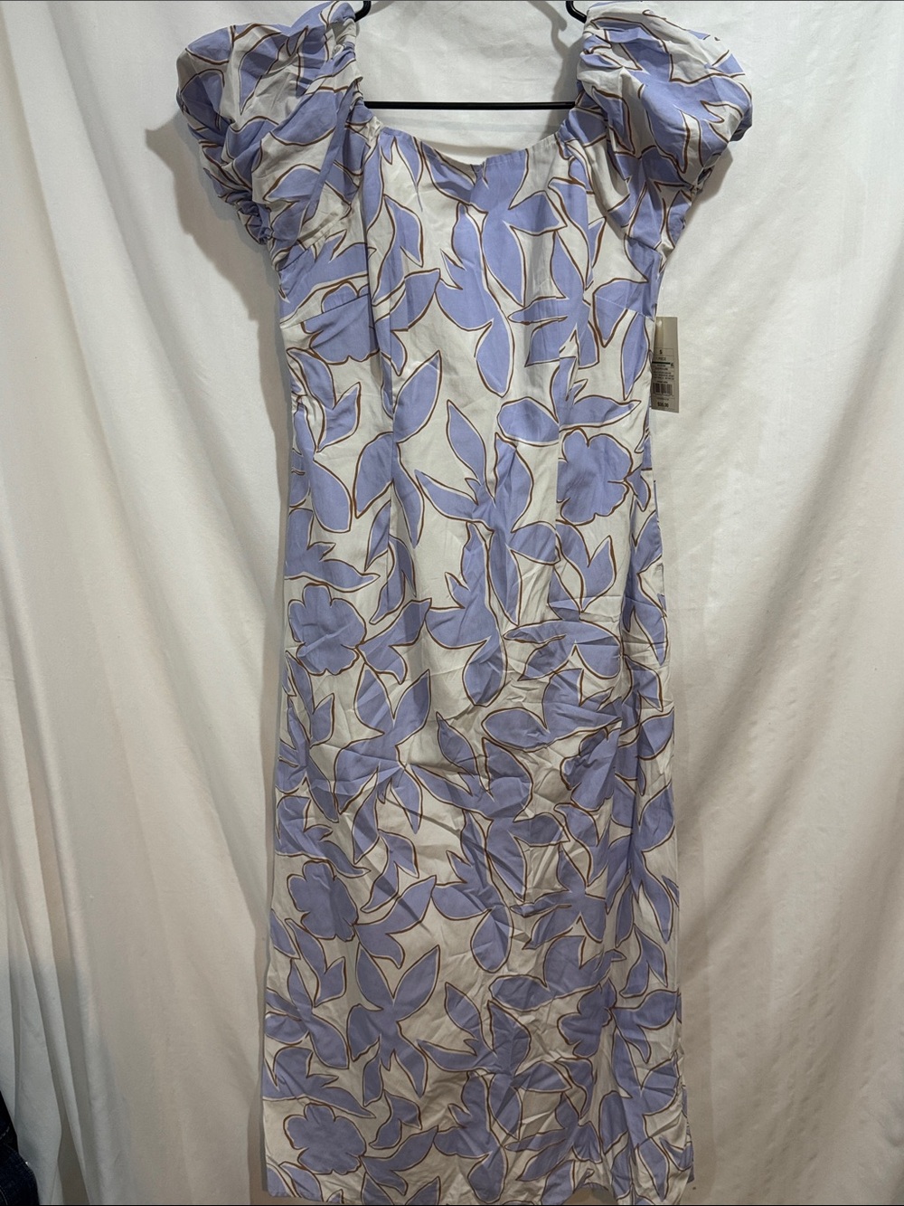 a new day Lilac Floral Puff-Sleeve Midi Dress
